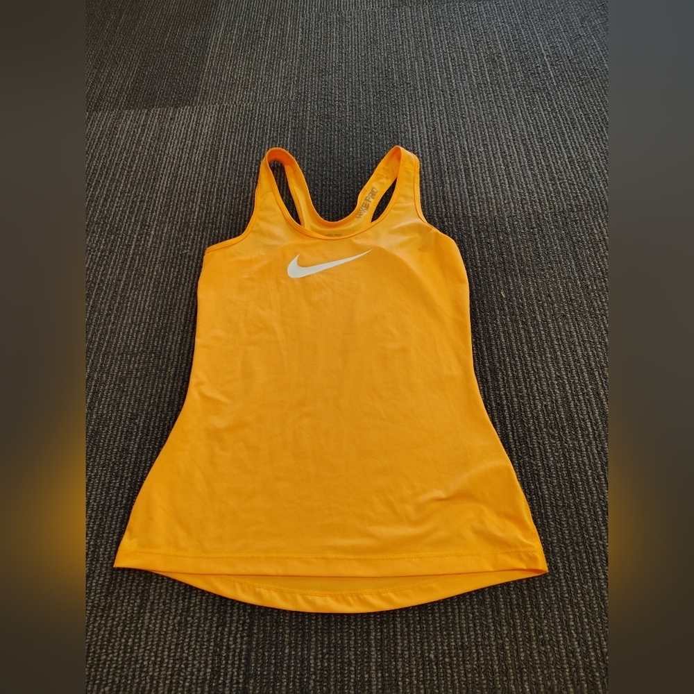 Nike Yellow Racerback Tank with White Swoosh - Picture 2 of 5